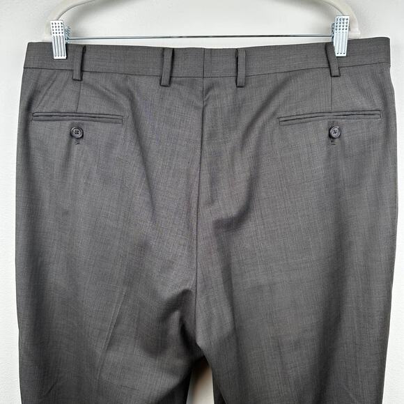 Ralph Lauren Men's Trouser Pants 100% Wool Pleats Cuffed Brown 38x32 Career - Picture 5 of 7